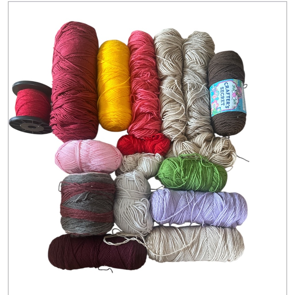 RED HEART and other brands acrylic yarn bundle